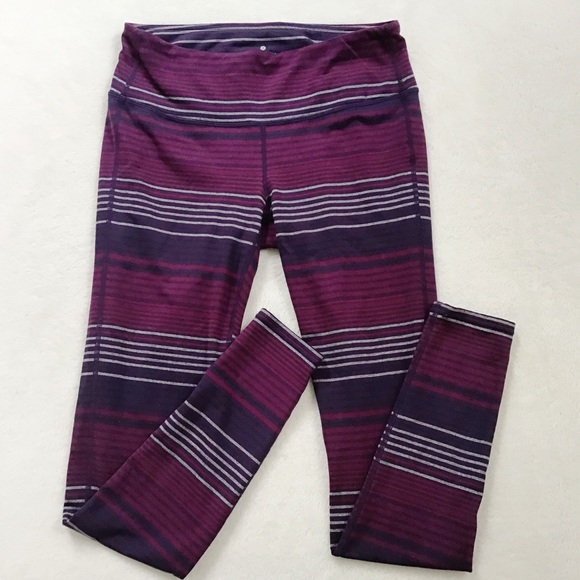 Athleta Purple Stripe Chaturanga Legging Size M - Picture 3 of 12